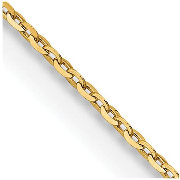 1.5mm 18K Yellow Gold Diamond Cut Cable Chain Necklace 24 Inch